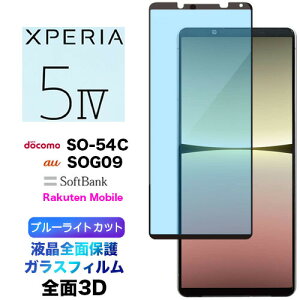 Xperia 5 IV SO-54C SO54C SPG09 5iv Xperia5iv 3D ガラスフィルム ブルーライトカット XQ-CQ44 xqcq44 全面保護 ガラスフィルム 液晶保護 画面保護 保護フィルム 強化ガラス 9H クリーナー ラウンドエッジ エク
