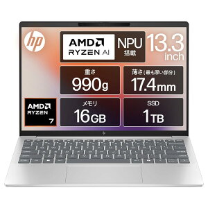 HP m[gp\R Pavilion Aero 13-bg 13.3C` y990g Ryzen7 8840U 16GB 1TB SSD Windows 11 Home i`Vo[ CopilotL[ AIPC (^ԁFA17XBPA-AAAA)