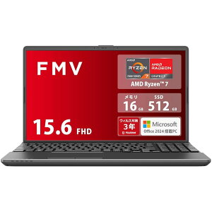 xm m[gp\R FMV Note A WA1-K2 (MS Office 2024/Win 11/15.6^/AMD Ryzen 7/16GB/SSD 512GB/X[p[}`hCu) FMVWK2A175_AZ