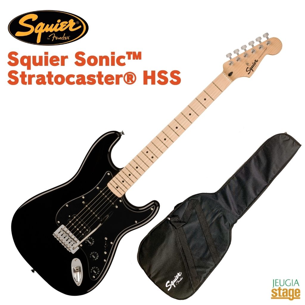 楽天市場】Squier Squier Sonic Stratocaster HSS Blackスクワイア
