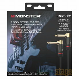 MONSTER CABLE MONSTER BASS 2-0.75DA (プラグL/L・0.75FT・約22cm) モンスターケーブル モンスター ベース シールド ケーブル【Stage-Rakuten Guitar Accessory】