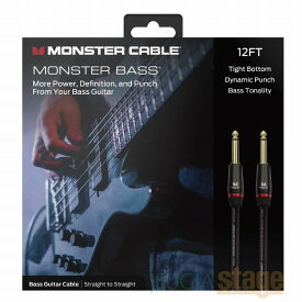 MONSTER CABLE MONSTER BASS 2-12 (プラグS/S・12FT・約3.6m) モンスターケーブル モンスター ベース シールド ケーブル【Stage-Rakuten Guitar Accessory】