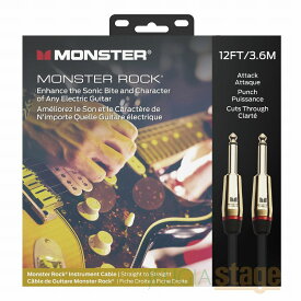 MONSTER CABLE MONSTER ROOK 2-12 (プラグS/S・12FT・約3.6m) モンスターケーブル モンスター ロック シールド ケーブル 【Stage-Rakuten Guitar Accessory】