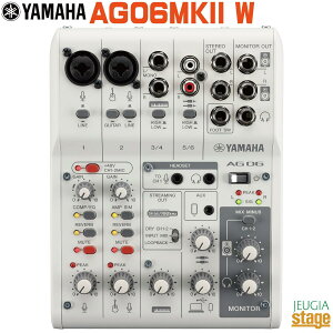 YAMAHA AG06MK2 WHITE Live Streaming Mixer }n CuXg[~O~LT[ zCg zM Loopback@\ځyStage-Rakuten Desk Top Musicz