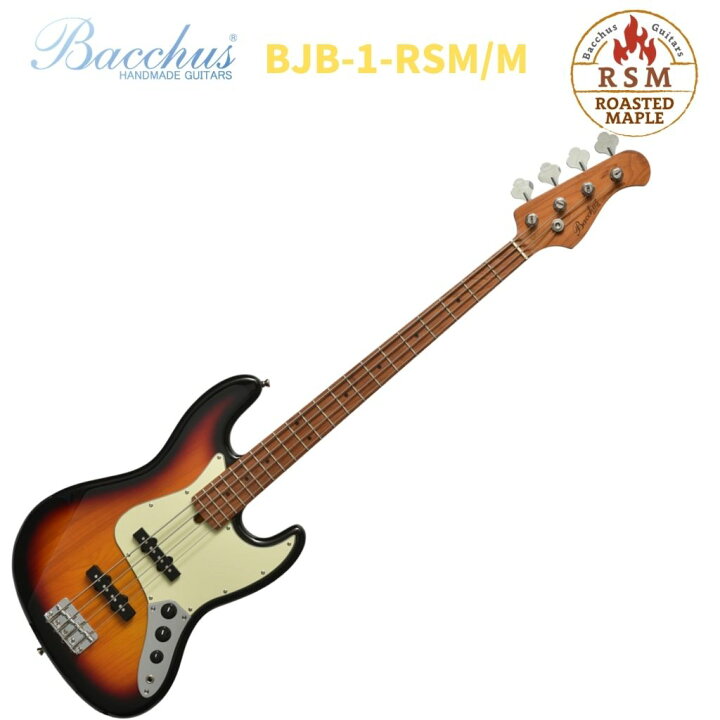 楽天市場】Bacchus BJB-1-RSM/M 3TS 3Tone Sunburstバッカス エレキ 