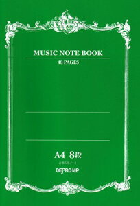 MUSIC�@NOTE�@BOOK�@���y5���m�[�g�@A4�@8�i�@���ߐ��p�̃K�C�h�t��[�O��{�X�y��]