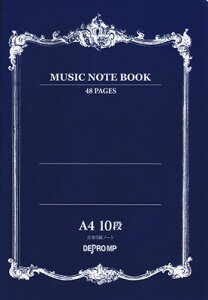 MUSIC�@NOTE�@BOOK�@���y5���m�[�g�@A4�@10�i�@���ߐ��p�̃K�C�h�t��[�O��{�X�y��]