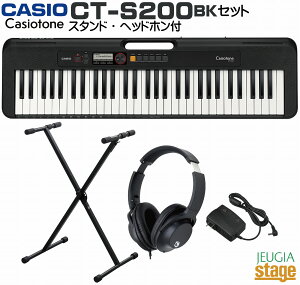 CASIO Casiotone CT-S200BK BLACK �Z�b�g�y�X�^���h�E�w�b�h�z���t���z�J�V�I �x�[�V�b�N�L�[�{�[�h 61�� �u���b�N�yStage-Rakuten Keyboard SET�z
