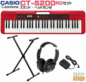 CASIO Casiotone CT-S200RD RED �Z�b�g�y�X�^���h�E�w�b�h�z���t���z�J�V�I �x�[�V�b�N�L�[�{�[�h 61�� ���b�h�yStage-Rakuten Keyboard SET�z