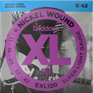 D'Addario EXL120 �s009�[042�FSUPER LIGHT�tXL NICKEL WOUND�_�_���I �X�[�p�[���C�g �j�b�P�� �G���L�M�^�[���y1�Z�b�g�z�yStage-Rakuten Guitar Accessory�zDaddario Electric Guitar Strings