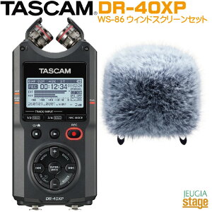 TASCAM DR-40XP + WS-86�s�E�B���h�X�N���[���t���Z�b�g�t�^�X�J�� �����}�C�N�EXLR/TRS���͓��� 32�r�b�g�t���[�g�^���Ή�4ch�|�[�^�u�����R�[�_�[ USB Type-C�I�[�f�B�I�C���^�[�t�F�[�X�yStage-Rakut