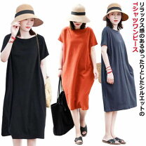 楽天市場】tシャツワンピ 膝丈（サイズ（S/M/L）4L）（レディース 