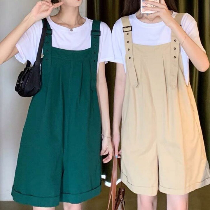 楽天市場】 綿 オールインワン 韓国 パンツ 五分丈 ショート丈 