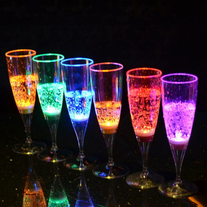 楽天市場】bar 光るシャンパングラス コップ ワイン LED 6色 