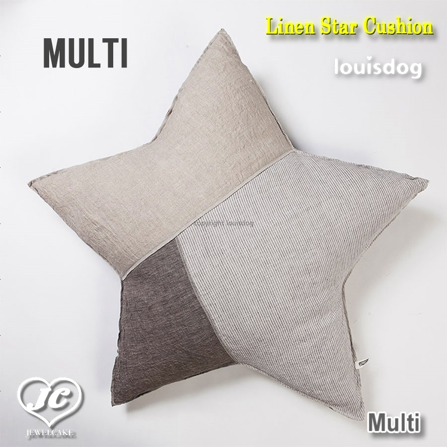Linen Star Cushion(Multi) ルイスドッグ リネン・スター・クッション(マルチ) louisdog 枕 犬用品 中型犬 小型犬  ペット ベッド マット ペット用品 セレブ 通販