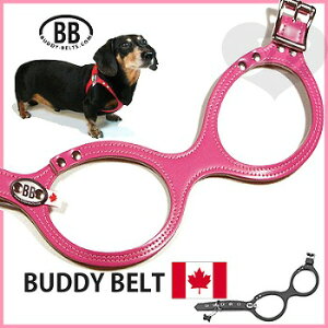 【バディーベルト】【BUDDYBELT】ホットピンク犬用ハーネスレザー本革メガネハーネス（専用リード）