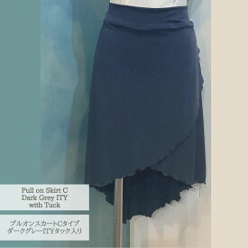 プルオンスカートCタイプ★ダークグレーITY 後ろタック入りJewelesqueオリジナルpull-on-c-darkgrey-ity-tuck