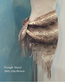 三角ショール　Brown tri-shawl-2605-104-brown