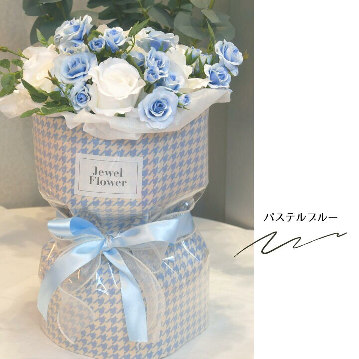 楽天市場】ファブリックブーケ♡ピンク千鳥格子柄 ローズ バラ 薔薇 