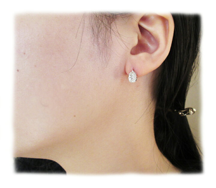 楽天市場】プラチナ ダイヤモンド ティアドロップ ピアス : Jewellery 