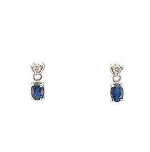 ゆれる サファイア ハート モチーフ ピアス