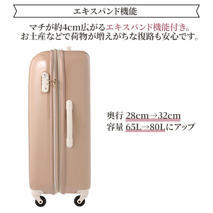 楽天市場】【 公式 】 スーツケース キャリーケース レディース 大容量 
