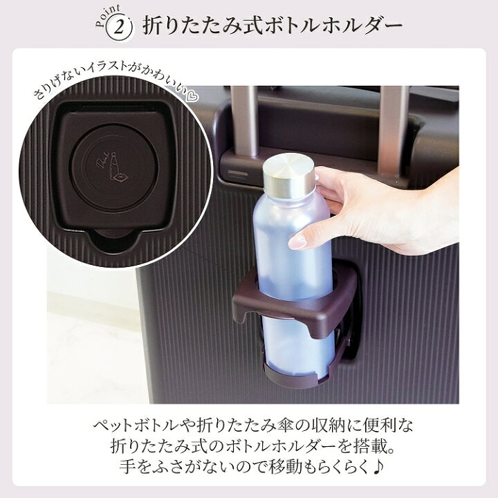 楽天市場】【公式】スーツケース Mサイズ M ボトルホルダー ストッパー 