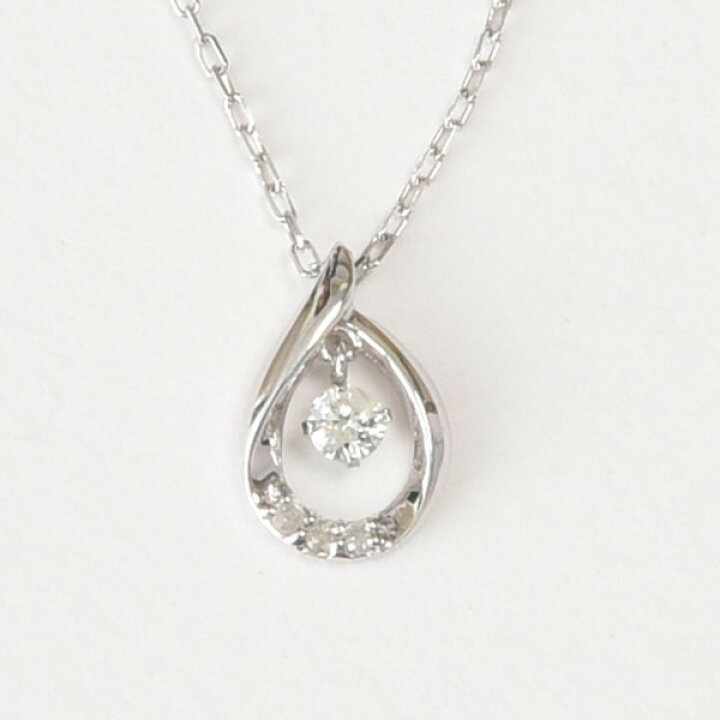 楽天市場】K10WG 10金ホワイトゴールド ダイヤモンドネックレス 天然  