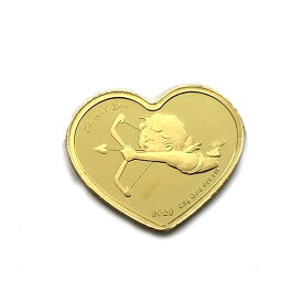 【送料無料】K24 純金　オーバル　キューピッドハートコイン　Cupid-heart（ルース）　0.5g