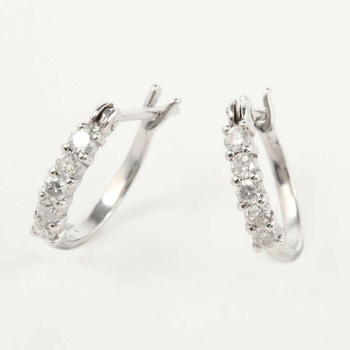楽天市場】Pt900 プラチナ900 0.2ct ダイヤモンド フープピアス 