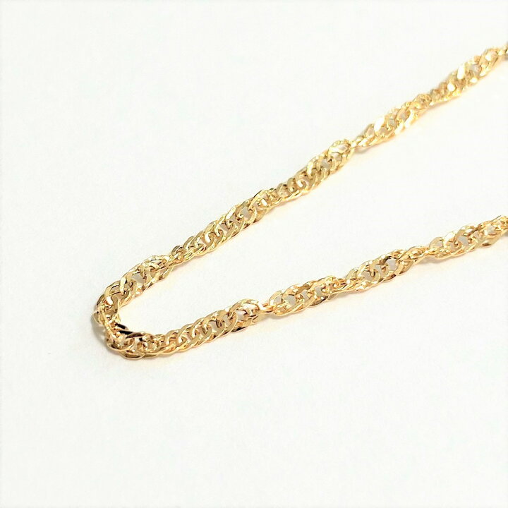 楽天市場】18金 ネックレス チェーン 40cm 18k k18 中空 スクリュー 