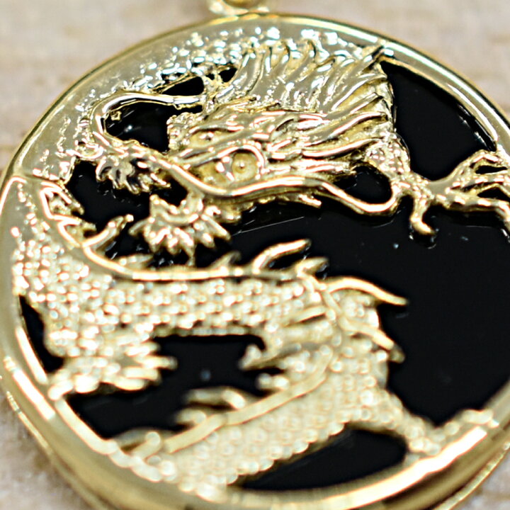 楽天市場】【送料無料】K18 18金 オニキス 龍 ドラゴン ペンダント 