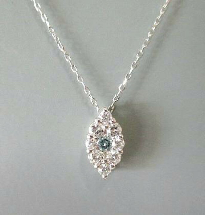 楽天市場】K18WG アイスブルーダイヤモンド0.200ct ネックレス : 宝石 