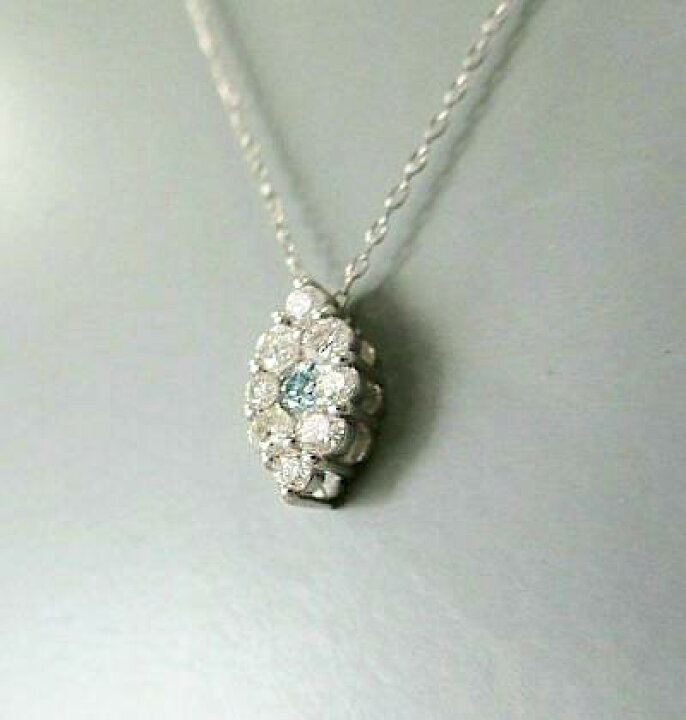 楽天市場】K18WG アイスブルーダイヤモンド0.200ct ネックレス : 宝石 