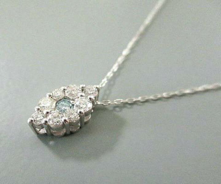 楽天市場】K18WG アイスブルーダイヤモンド0.200ct ネックレス : 宝石