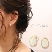 楽天市場】フープピアス k18（種類（宝石）オパール）（ピアス 