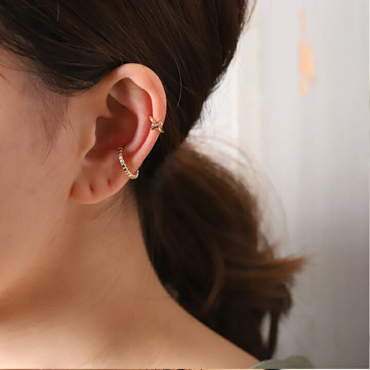 楽天市場】イヤーカフ 18 金 k18 レディース メンズ シンプル ピンク  