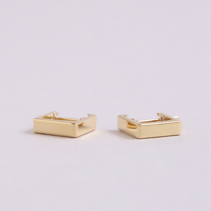 楽天市場】フープピアス 18k ピアス レディース シンプル スクエア 