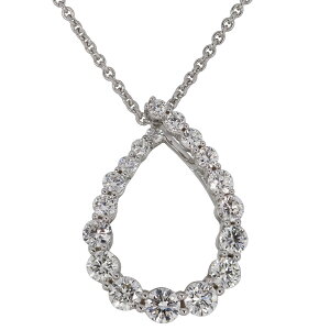 合計0.93ct ダイヤモンド ペンダント K18WG 天然ダイヤ ネックレス あずきチェーン 45cm 長さ調節スライド金具 18金ホワイトゴールド