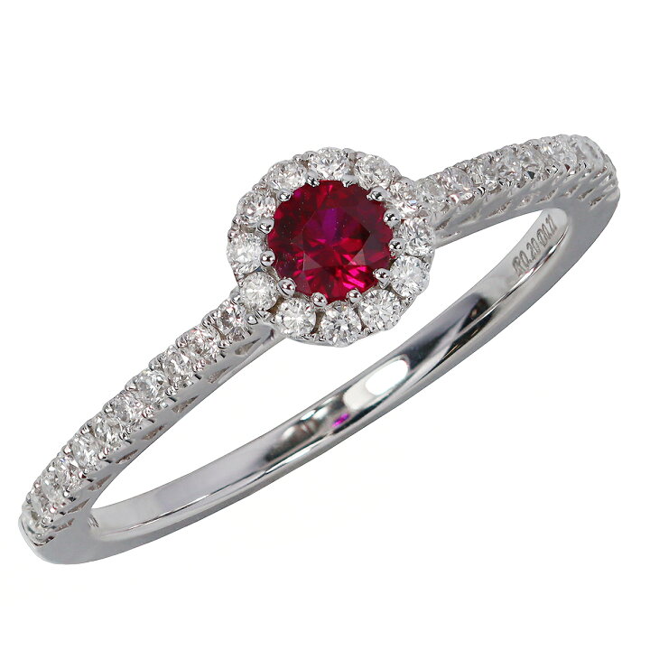 楽天市場】0.2ct ルビー リング 0.22ct ダイヤモンド K18WG 天然 18金 