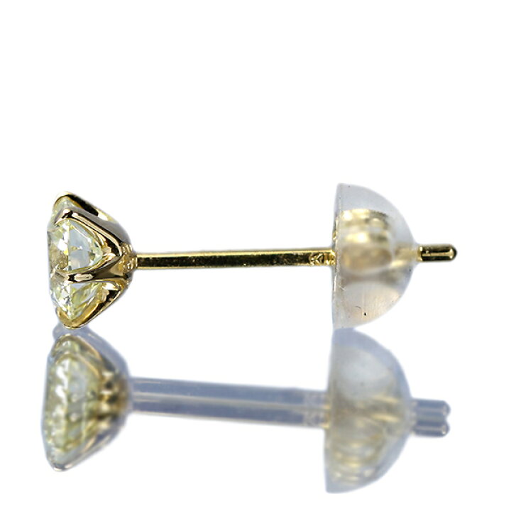楽天市場】0.5カラット ダイヤモンド ピアス 0.25×0.25ct K18 イエロー 