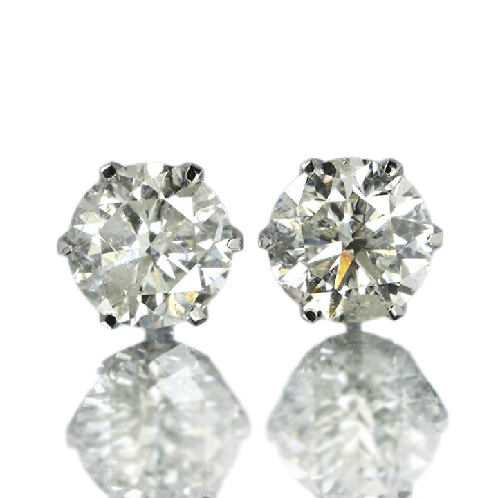 楽天市場】1カラット 天然ダイヤモンド ピアス 一粒 1.0ct プラチナ 