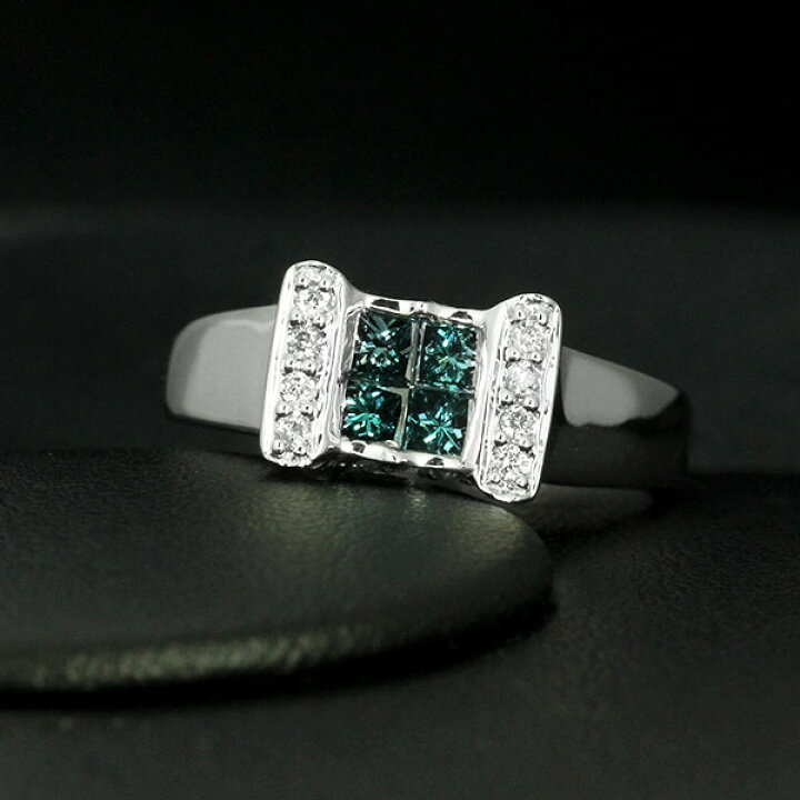 楽天市場】ダイヤモンド リング K18 ホワイトゴールド 0.5ct ブルー 