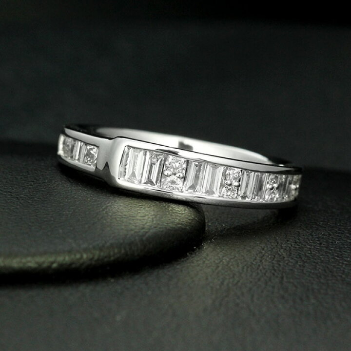 楽天市場】ダイヤモンド リング 0.5ct Pt900 プラチナ 一文字 バケット 