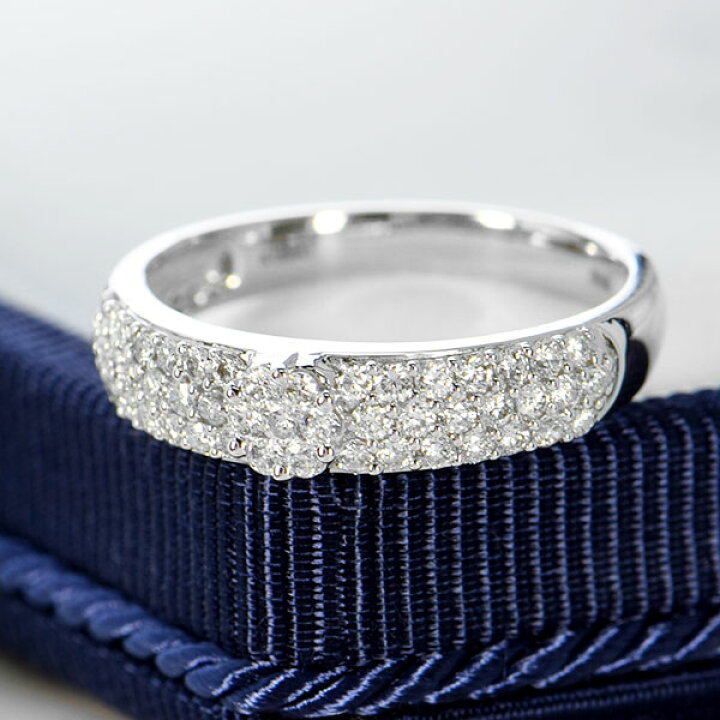 楽天市場】ダイヤモンド リング パヴェ K18 ホワイトゴールド 0.5ct 