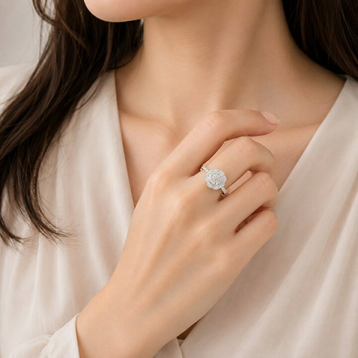 楽天市場】ダイヤモンド リング Pt900 プラチナ 0.5ct アンティーク調 