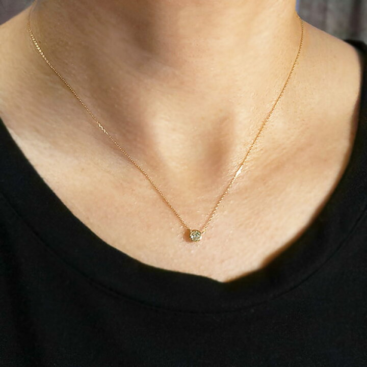 楽天市場】ダイヤモンド ネックレス 一粒 0.2ct K18 イエローゴールド 