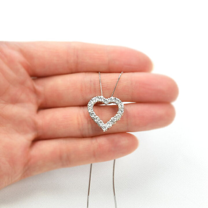 楽天市場】1カラット ダイヤモンド ネックレス ハート 1.0ct Pt 
