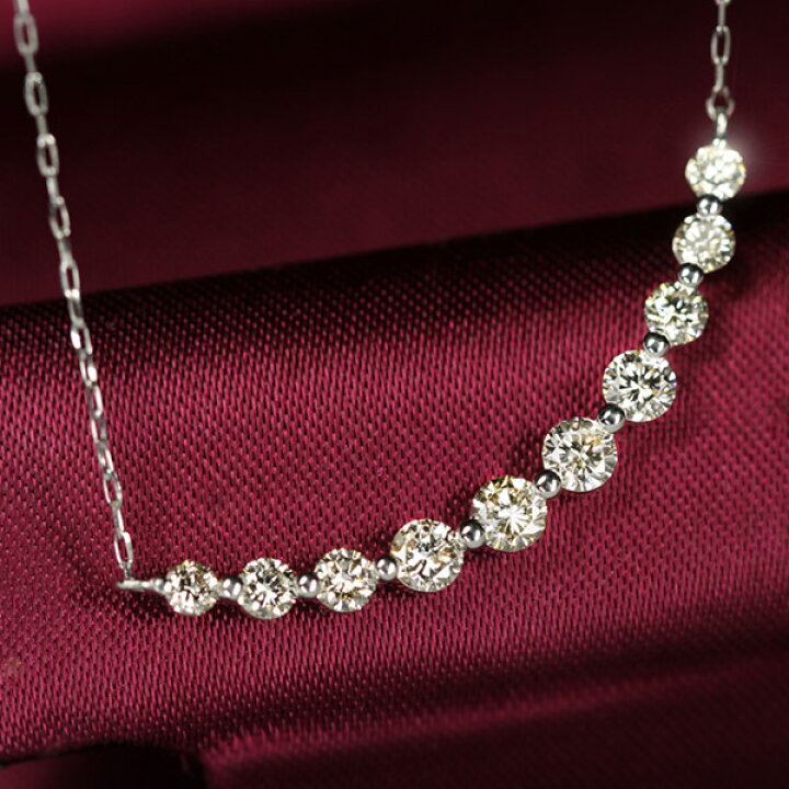 楽天市場】1カラット ダイヤモンド スマイル ネックレス 1.0ct Pt  