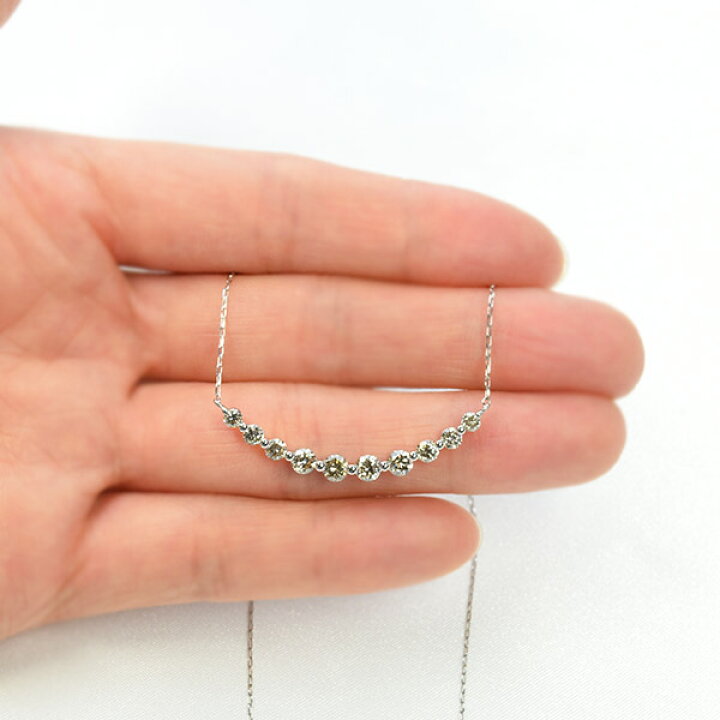 楽天市場】1カラット ダイヤモンド スマイル ネックレス 1.0ct Pt  